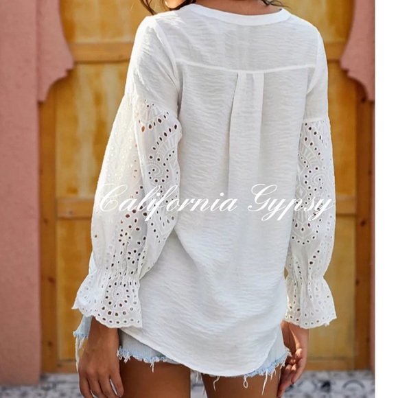 Boho Chic Eyelet Blouse - Picture 7 of 14